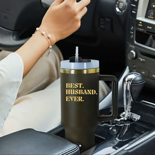 Husband Nutrition Facts Tumbler with Handle and Straw