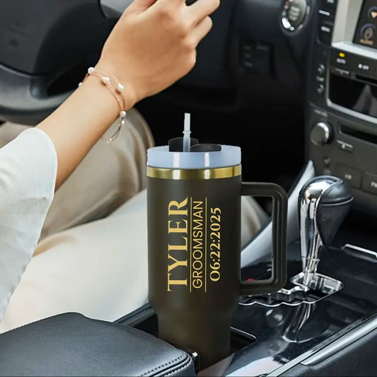 Groom Personalized 40oz Name Laser Engraved Tumbler