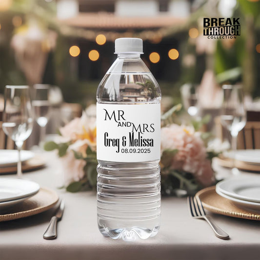 Wedding Party Name Initial Bottle Water Label